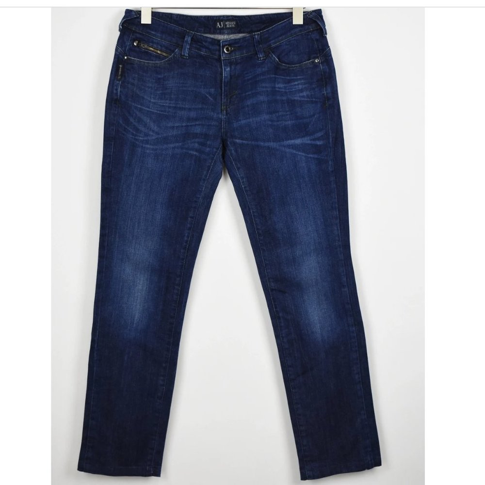 ARMANI JEANS J271C Stretchy Fade Effect Blue Slim Jeans 25